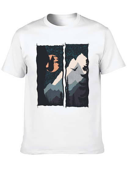 Mountain Wolf Graphic T-Shirt - Black