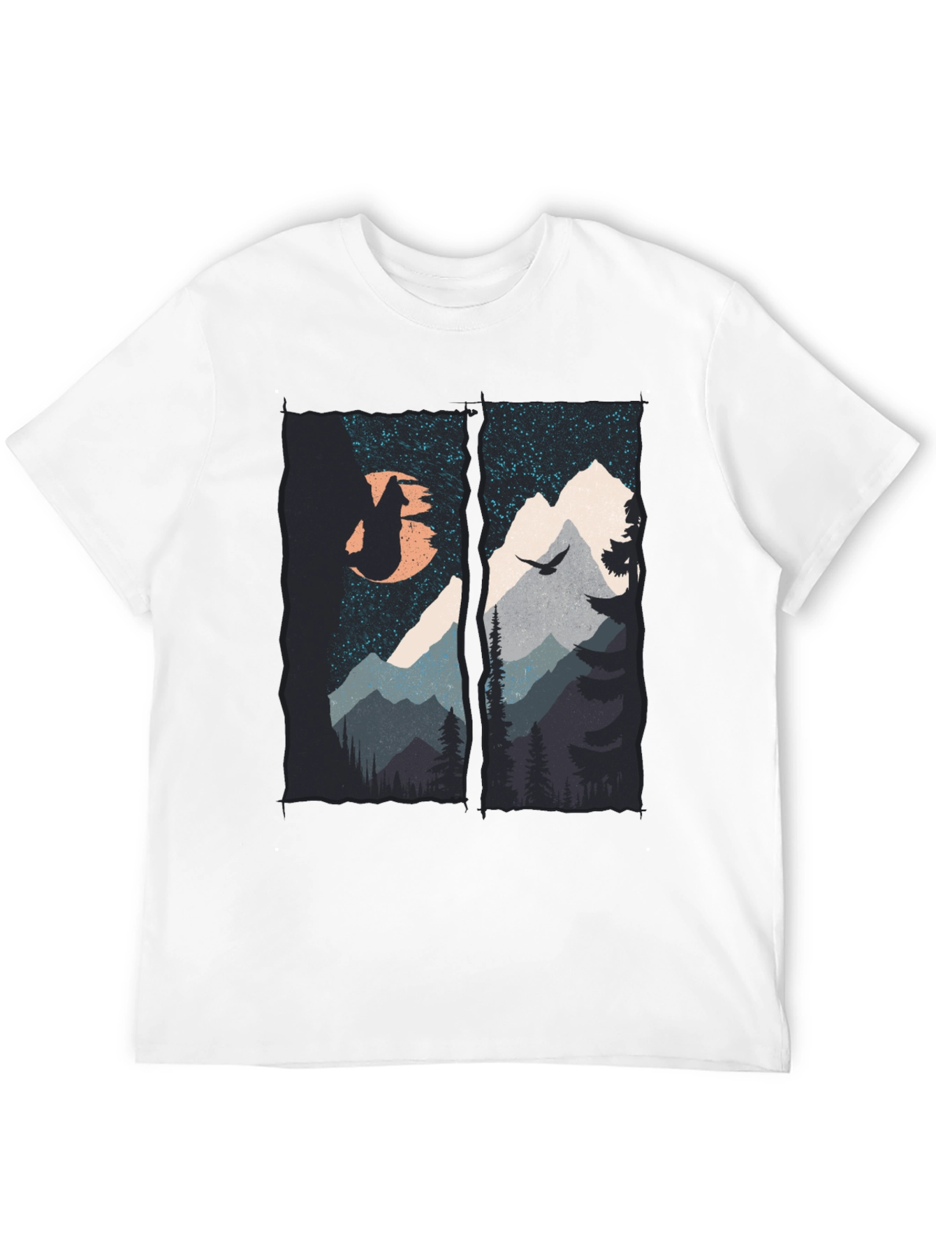 Mountain Wolf Graphic T-Shirt - Black