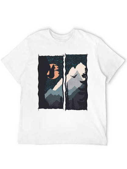 Mountain Wolf Graphic T-Shirt - Black