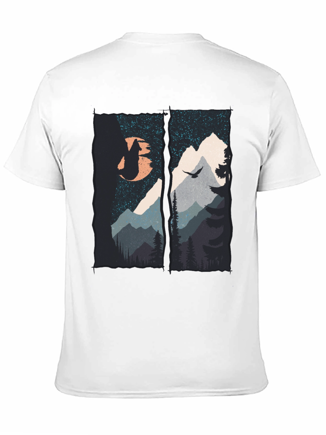 Mountain Wolf Graphic T-Shirt - Black