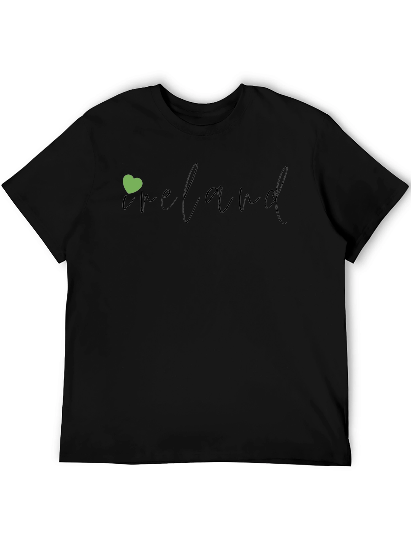 Ireland Heart Graphic Tee - Black Short Sleeve