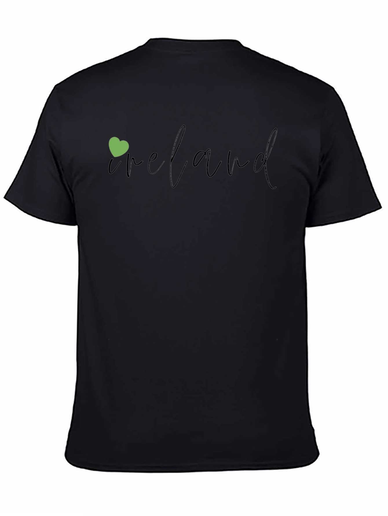 Ireland Heart Graphic Tee - Black Short Sleeve