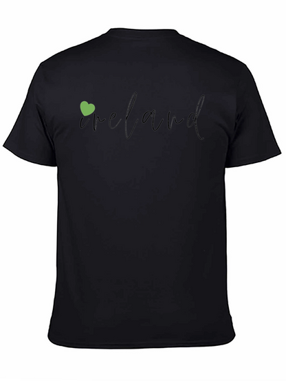 Ireland Heart Graphic Tee - Black Short Sleeve