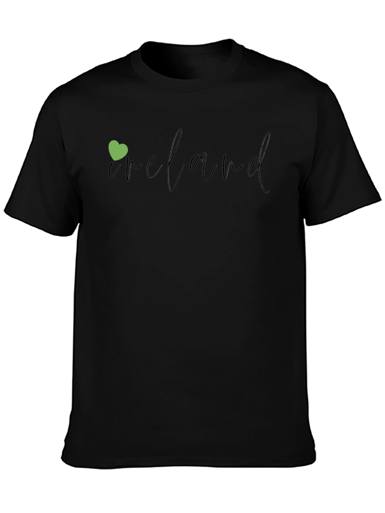 Ireland Heart Graphic Tee - Black Short Sleeve