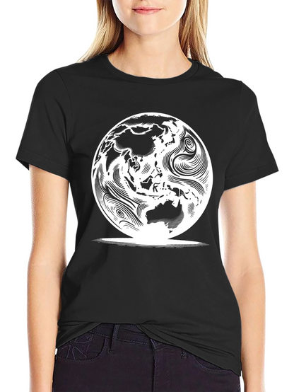 Earth Graphic T-Shirt - Black Casual Tee