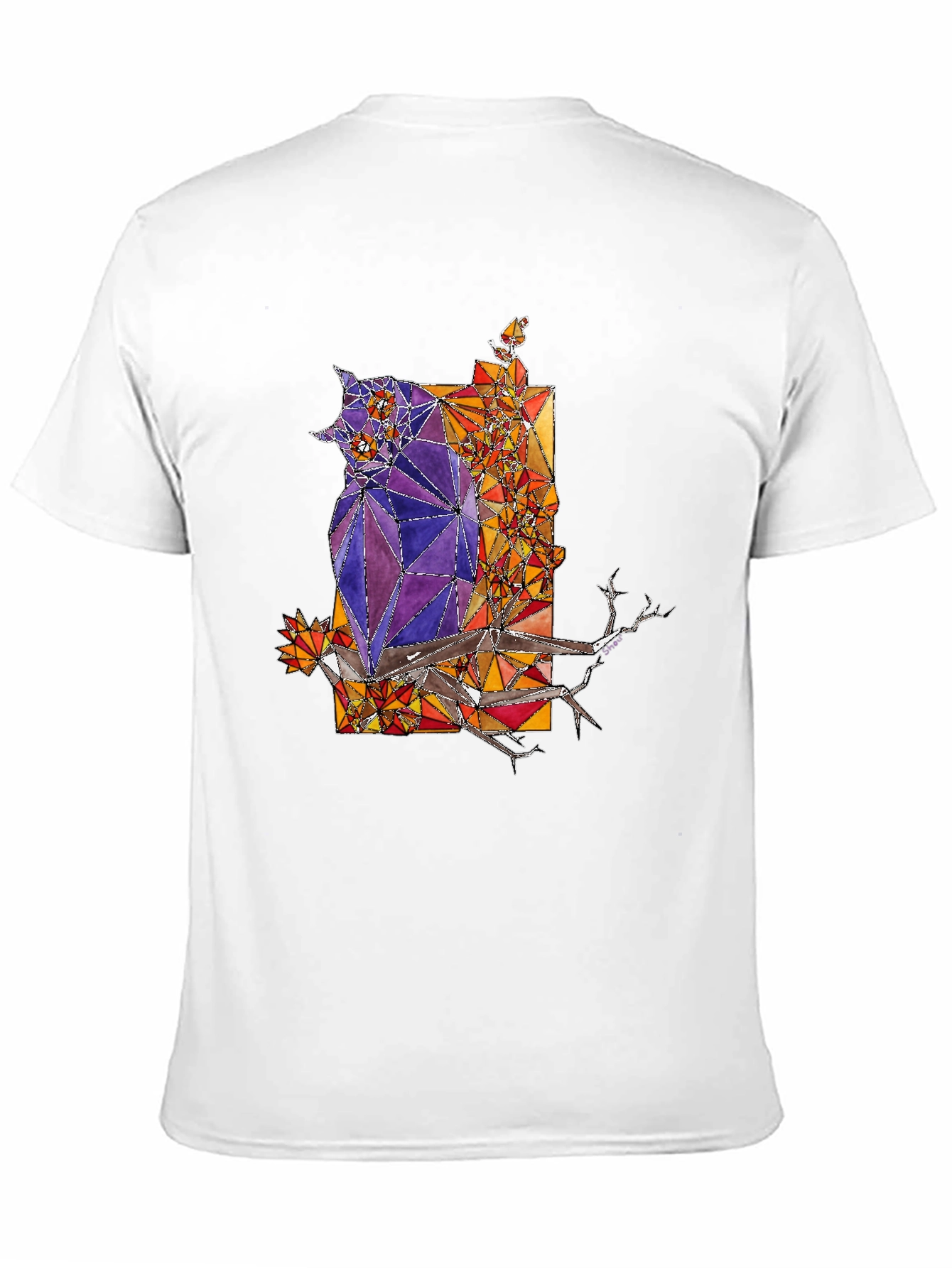 Abstract Owl Graphic Tee - Mens Black T-Shirt