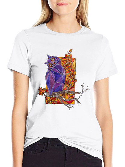Abstract Owl Graphic Tee - Mens Black T-Shirt
