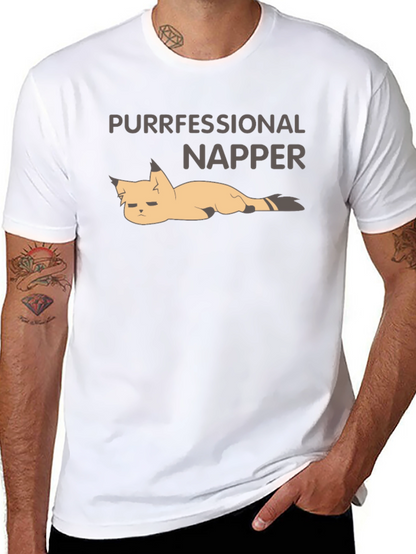 Purrfessional Napper T-Shirt: Funny Cat Nap Tee
