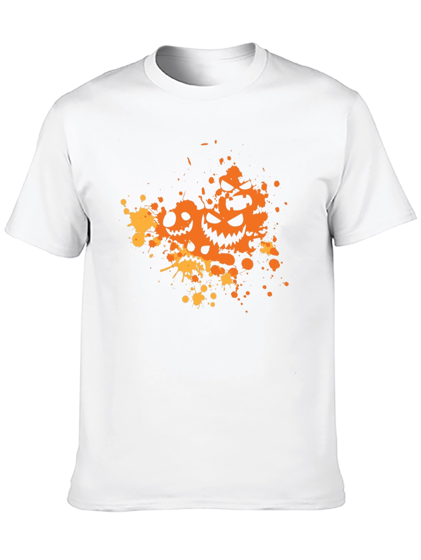 Halloween Pumpkin Face Splatter T-Shirt