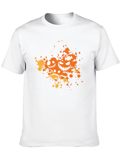 Halloween Pumpkin Face Splatter T-Shirt