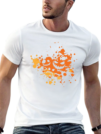 Halloween Pumpkin Face Splatter T-Shirt