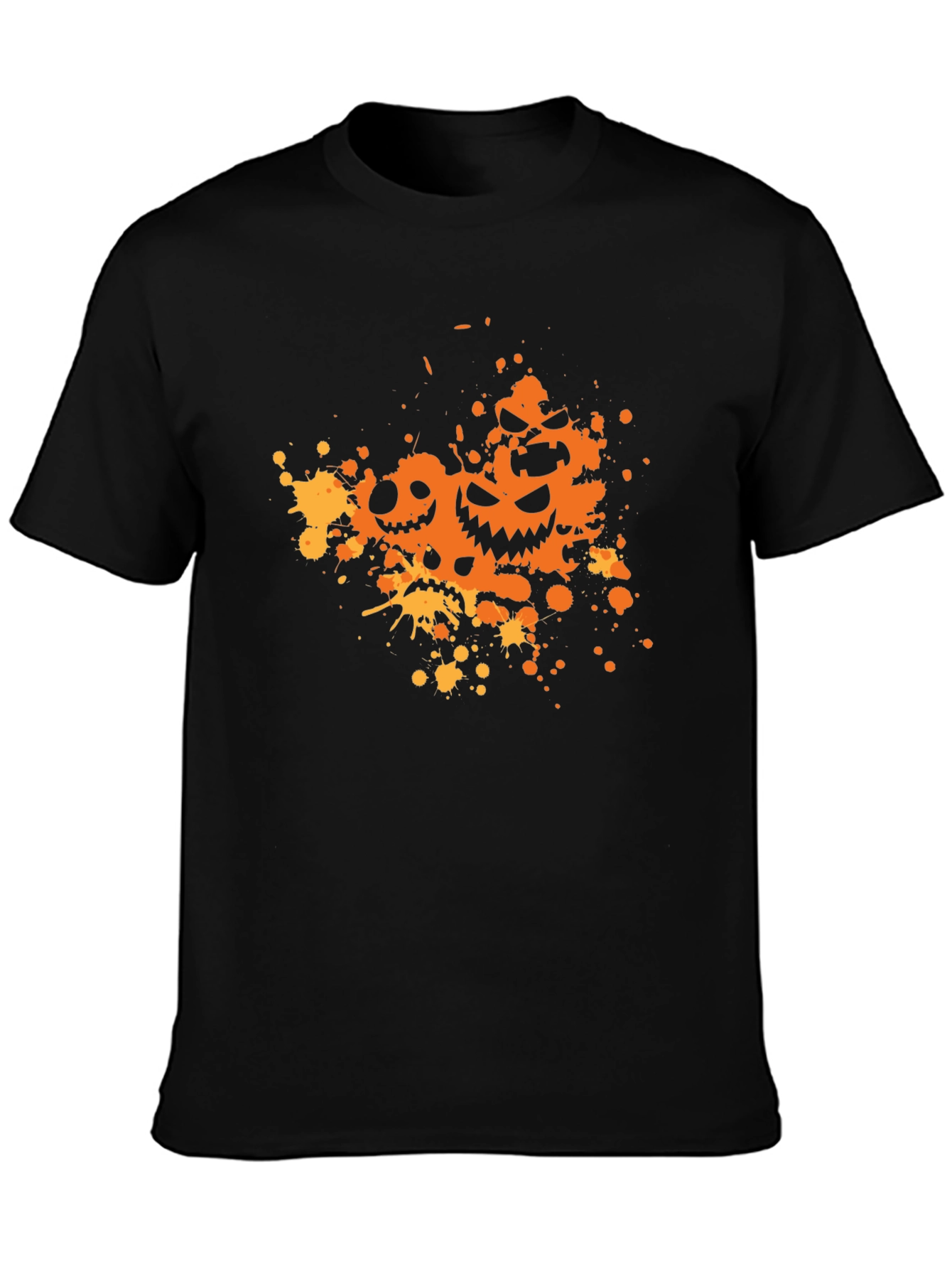 Halloween Pumpkin Face Splatter T-Shirt