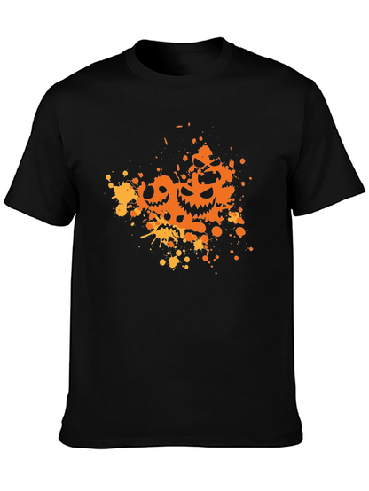 Halloween Pumpkin Face Splatter T-Shirt