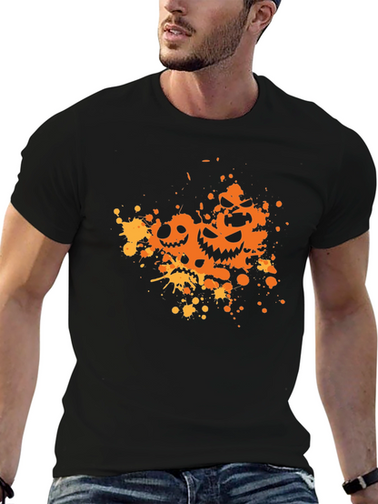 Halloween Pumpkin Face Splatter T-Shirt
