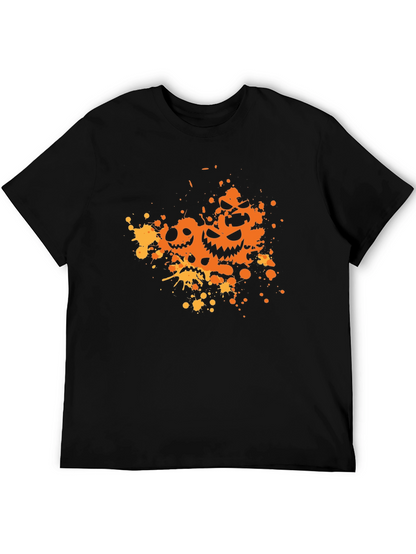 Halloween Pumpkin Face Splatter T-Shirt