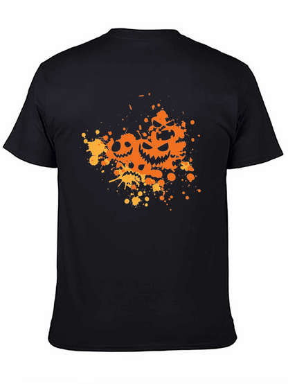 Halloween Pumpkin Face Splatter T-Shirt