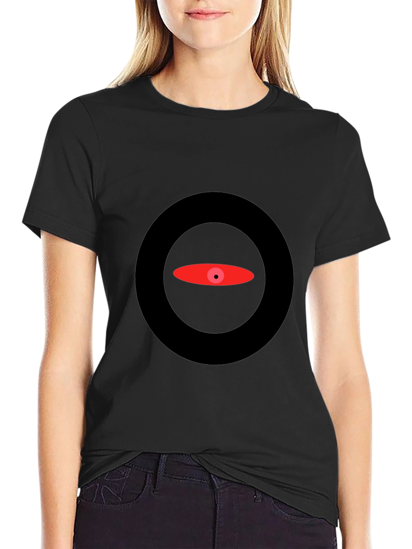 Abstract Eye Graphic Black T-Shirt