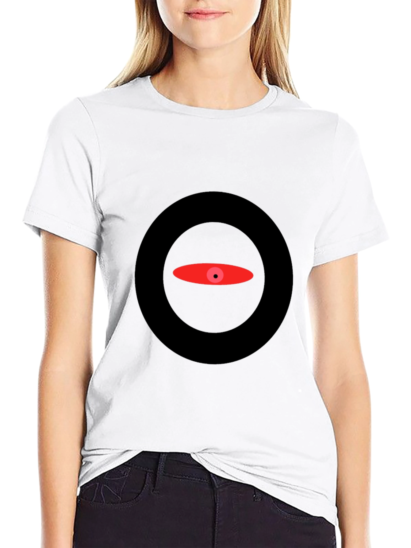 Abstract Eye Graphic Black T-Shirt