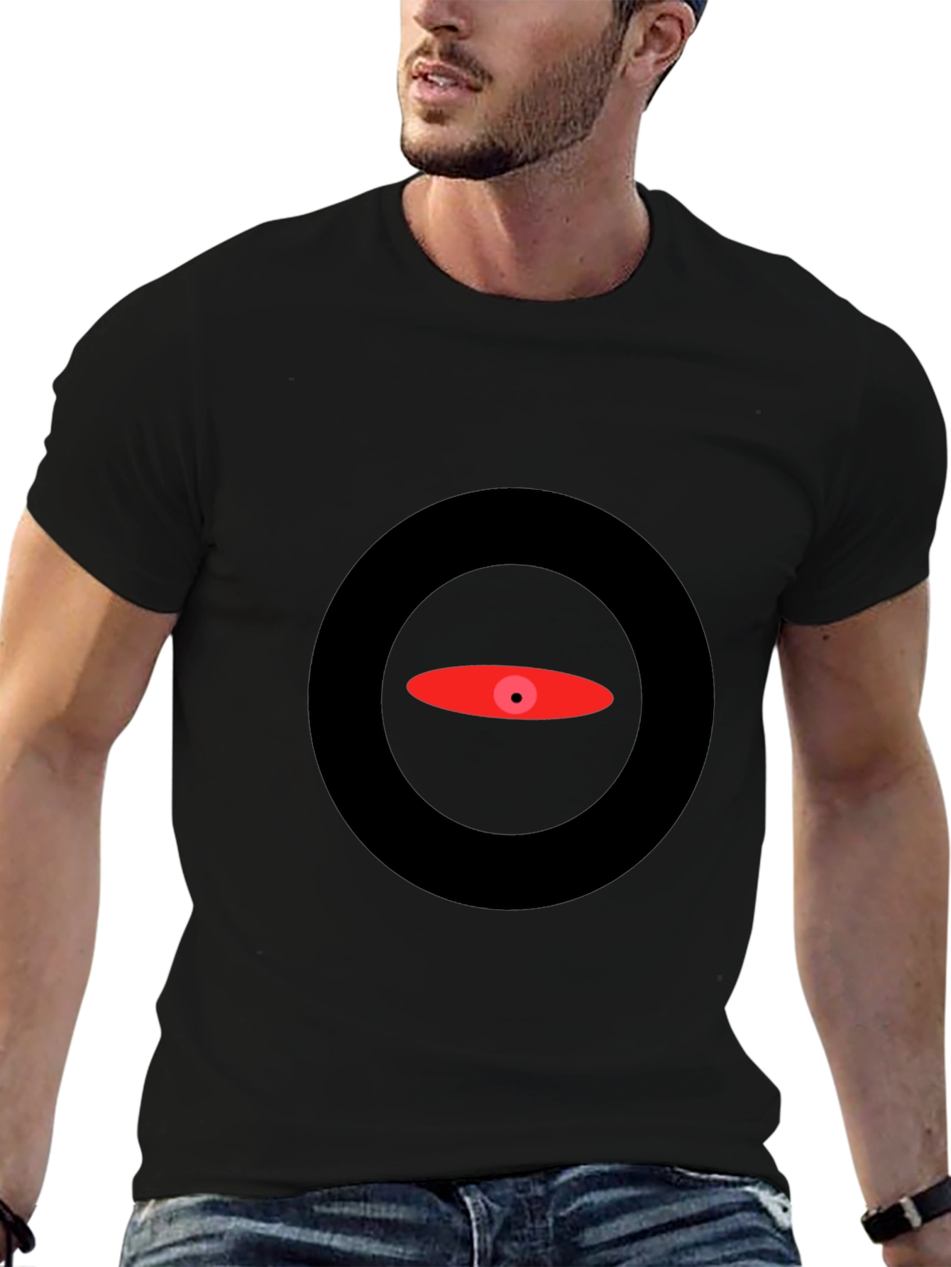 Abstract Eye Graphic Black T-Shirt