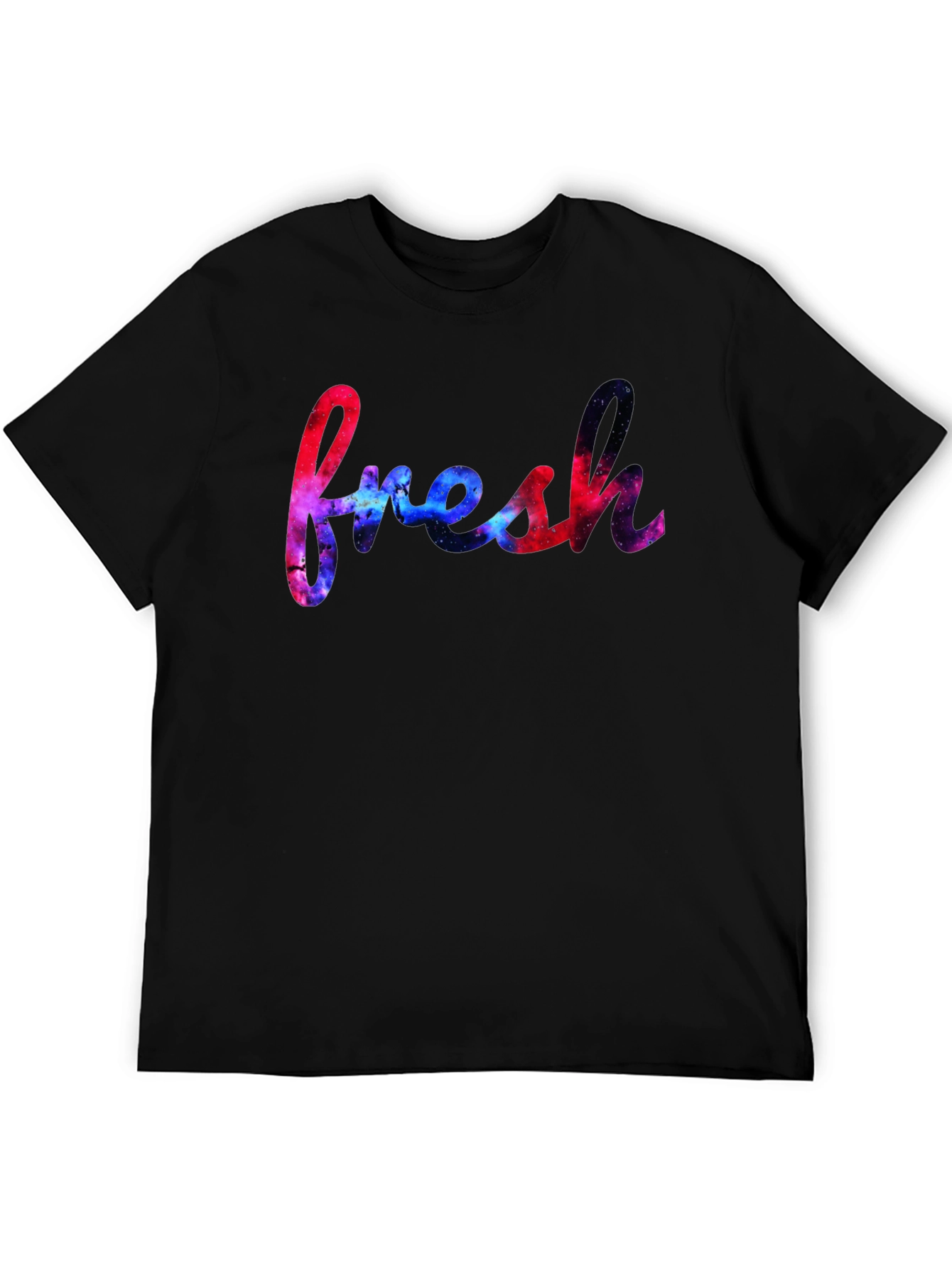 Fresh Graphic Tee - Galaxy Design Black T-Shirt