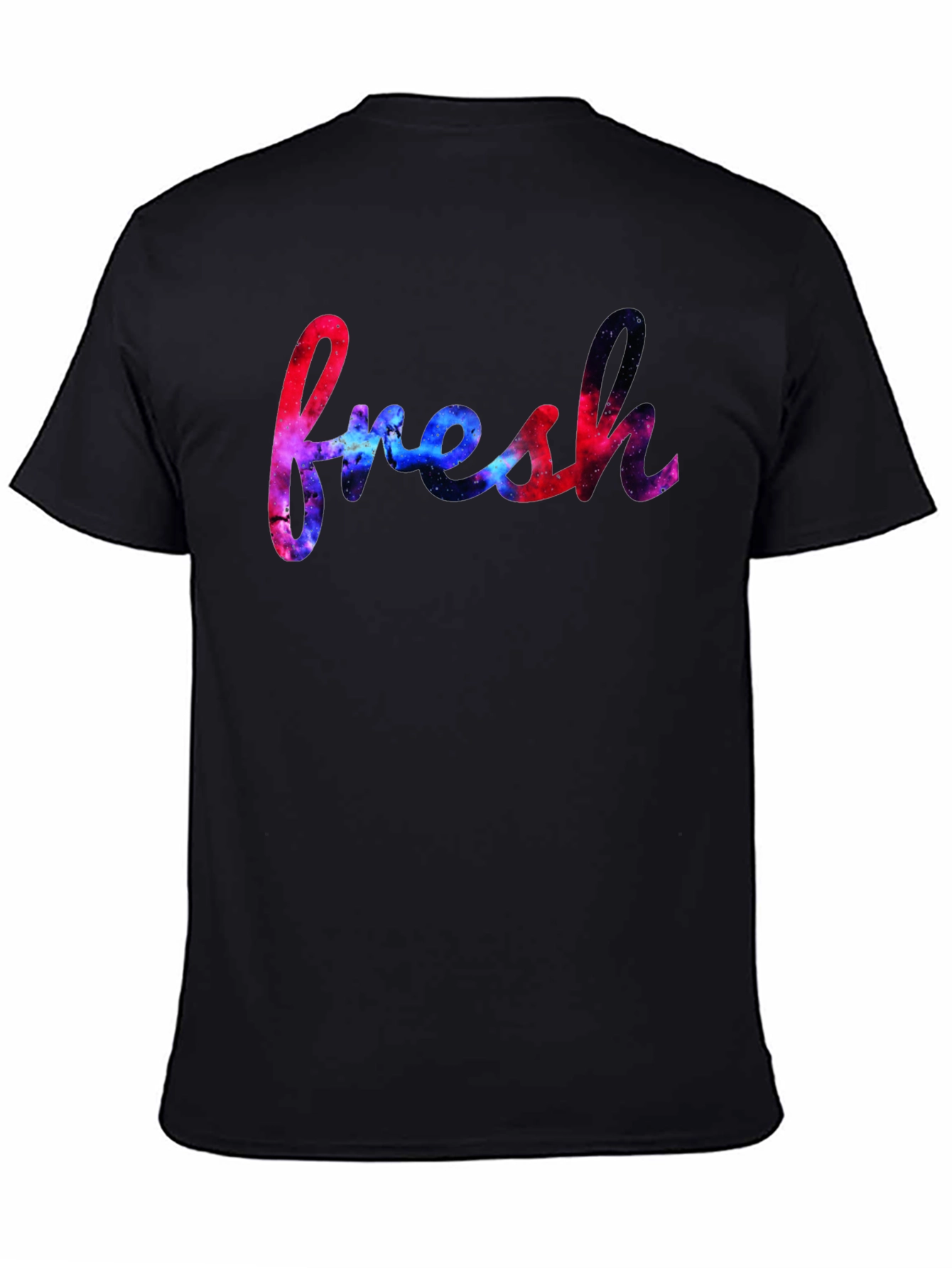 Fresh Graphic Tee - Galaxy Design Black T-Shirt
