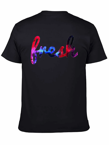Fresh Graphic Tee - Galaxy Design Black T-Shirt