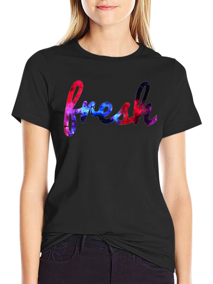 Fresh Graphic Tee - Galaxy Design Black T-Shirt
