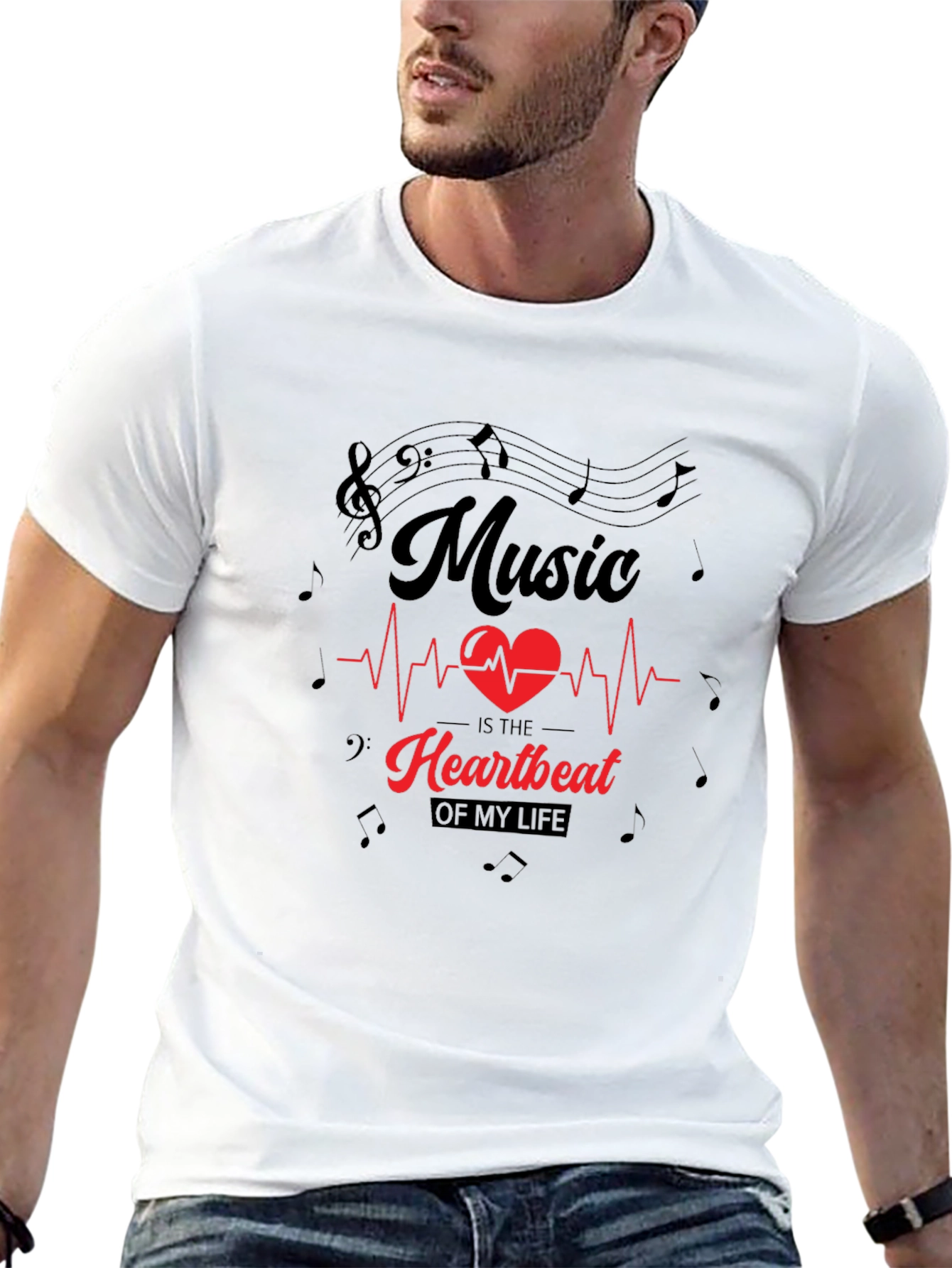 Music Heartbeat T-Shirt - Stylish Graphic Tee