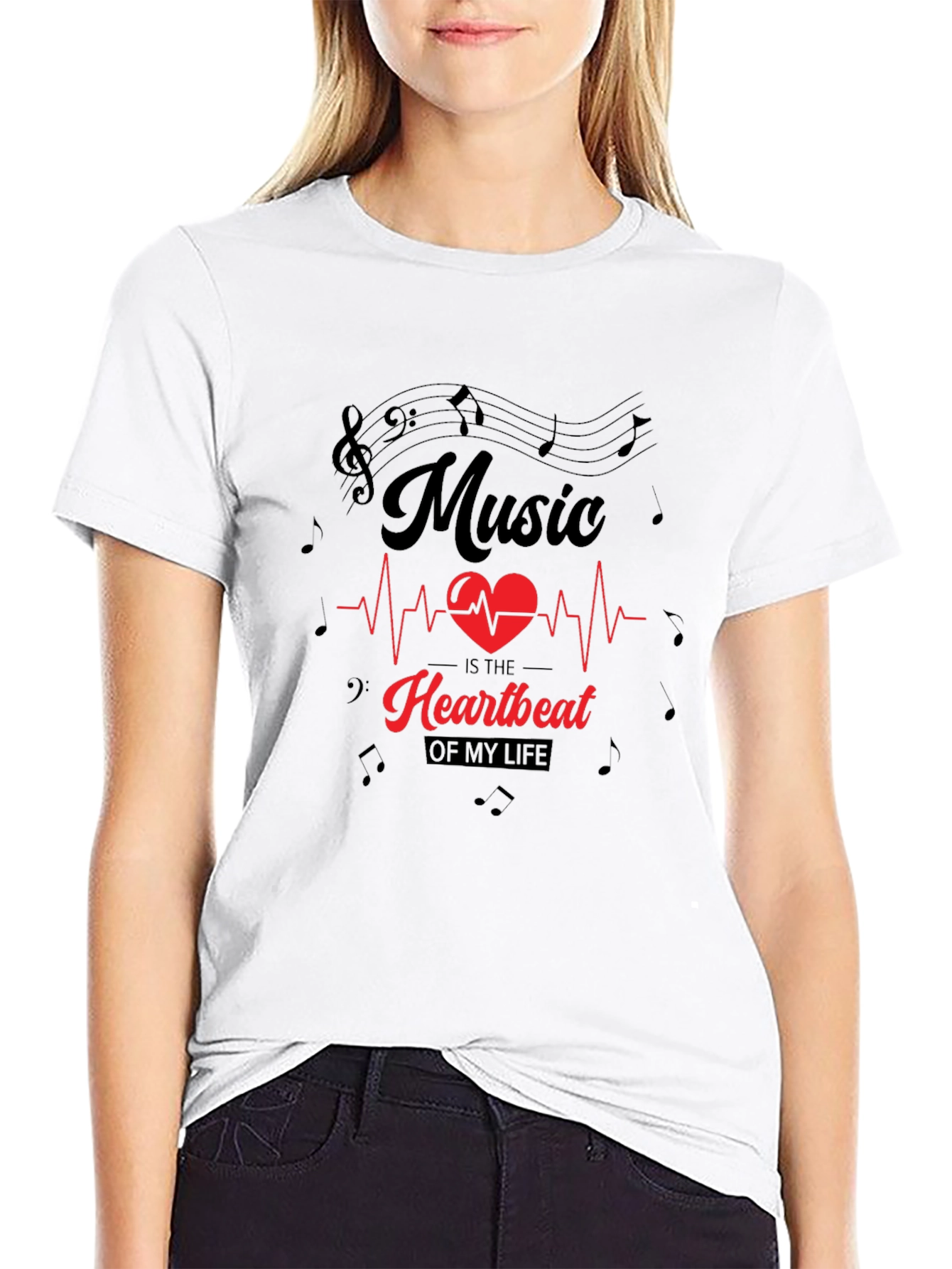 Music Heartbeat T-Shirt - Stylish Graphic Tee