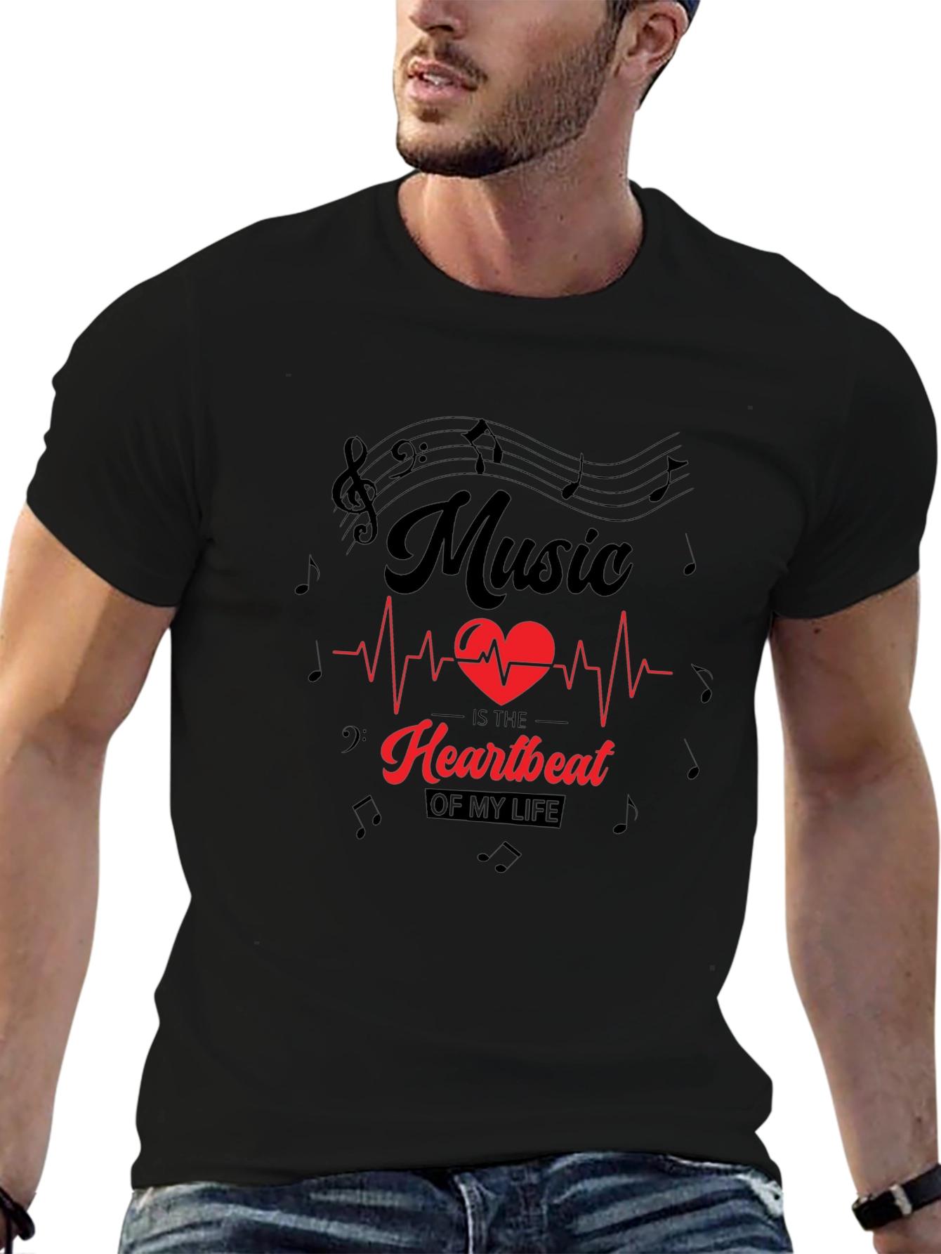 Music Heartbeat T-Shirt - Stylish Graphic Tee