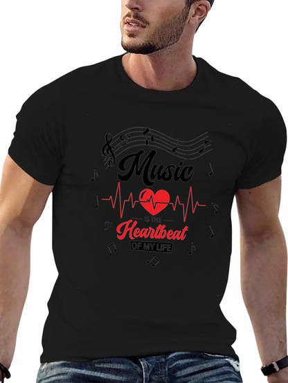 Music Heartbeat T-Shirt - Stylish Graphic Tee