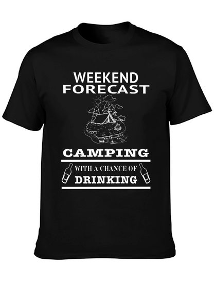 Camping & Drinking Black Graphic T-Shirt