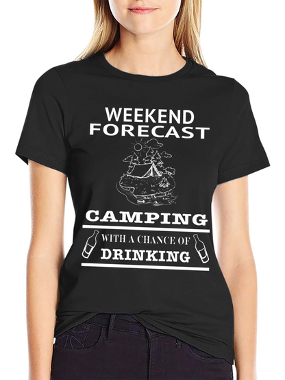 Camping & Drinking Black Graphic T-Shirt