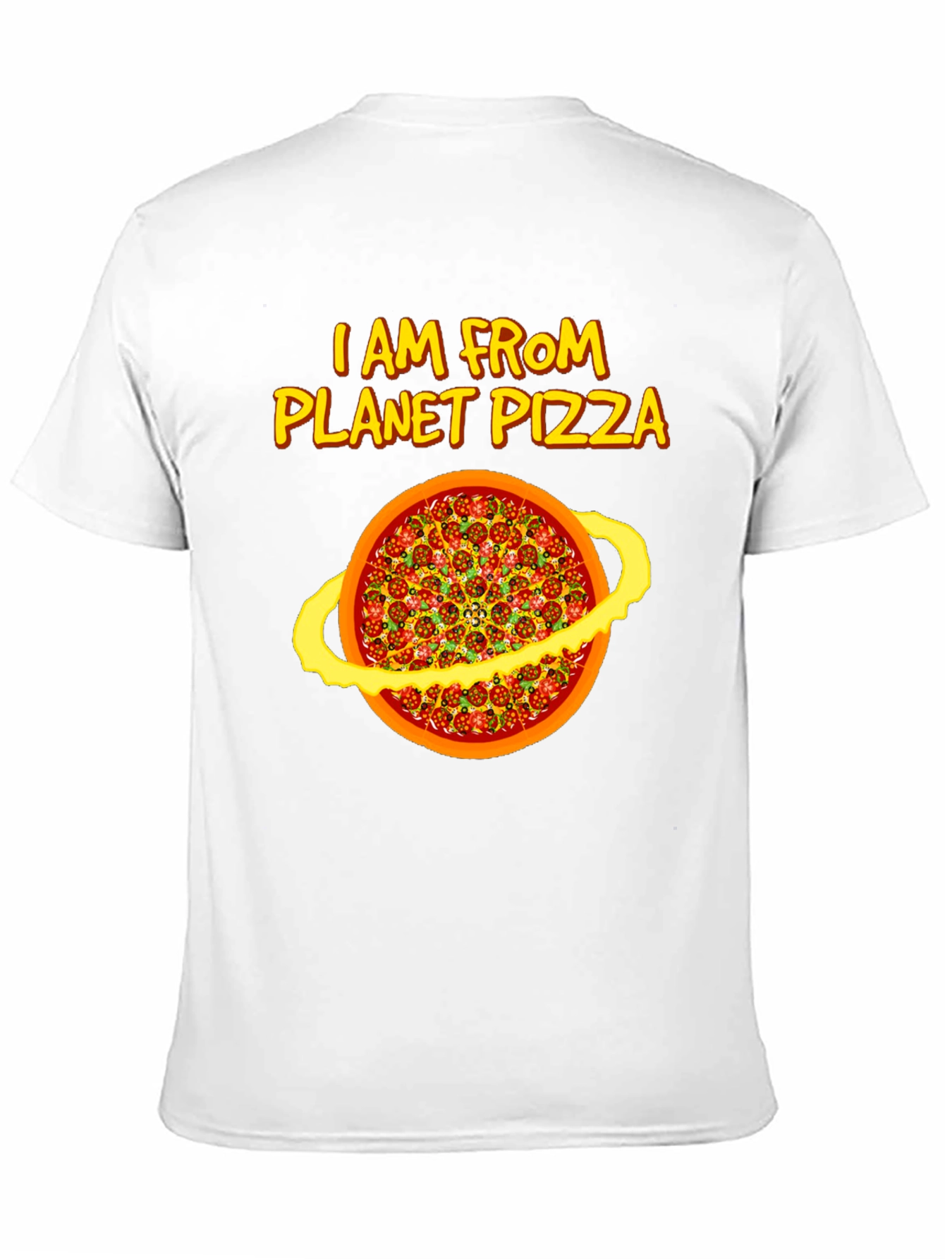 Planet Pizza Graphic Tee - Black Cotton T-Shirt