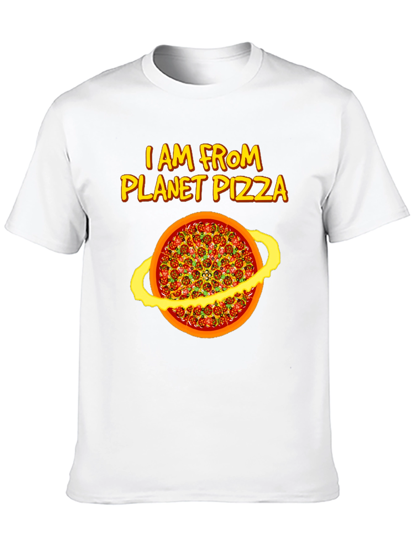 Planet Pizza Graphic Tee - Black Cotton T-Shirt