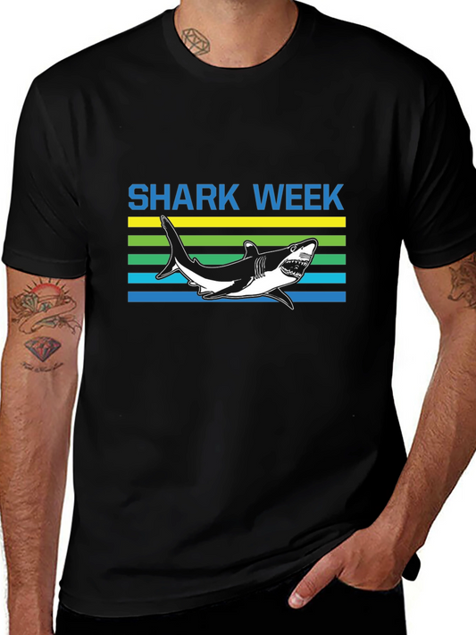 Shark Week Graphic Tee - Mens Short Sleeve Black T-Shirt