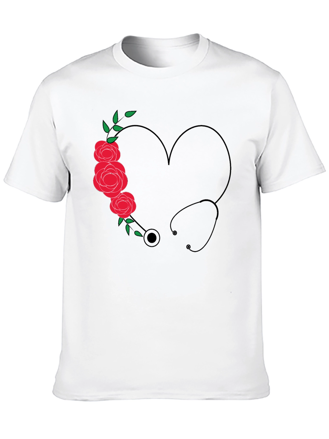 Nurse Heart Stethoscope Graphic T-Shirt