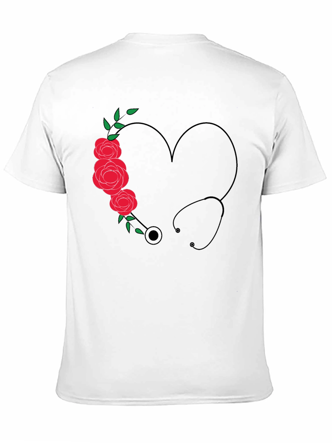 Nurse Heart Stethoscope Graphic T-Shirt