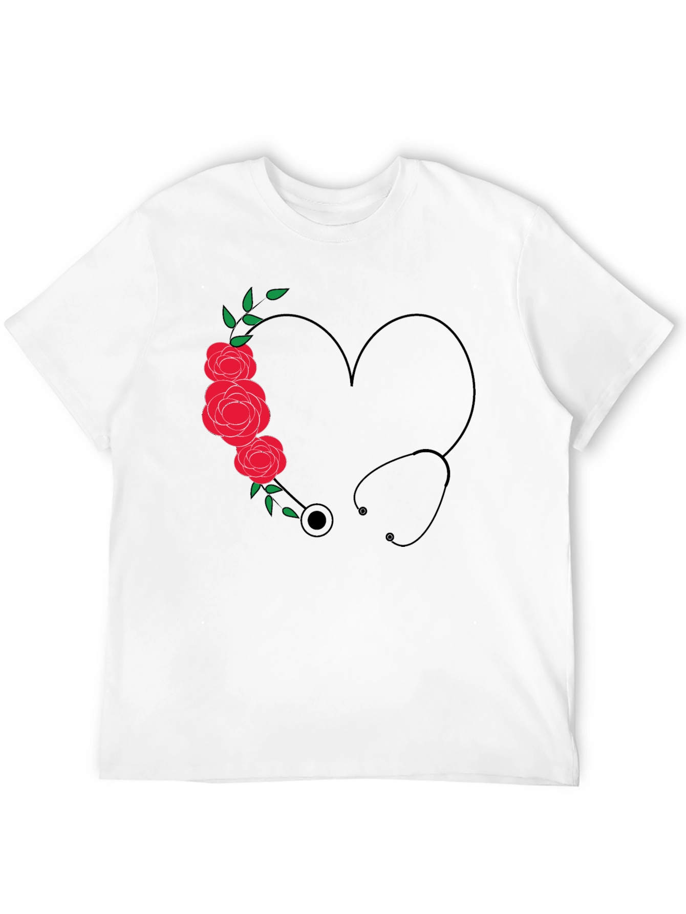 Nurse Heart Stethoscope Graphic T-Shirt