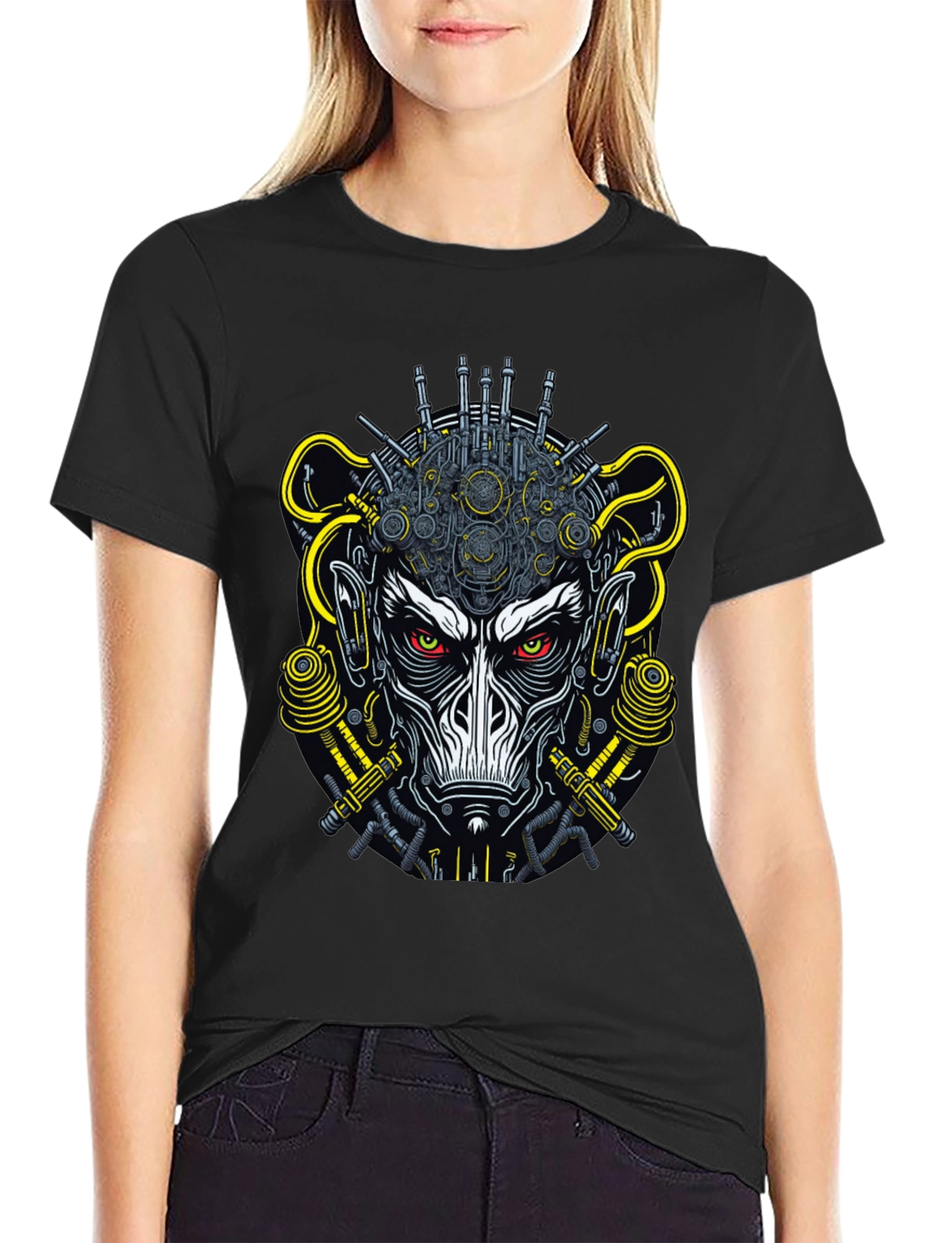 Cyberpunk Monkey Graphic Tee - Futuristic Style