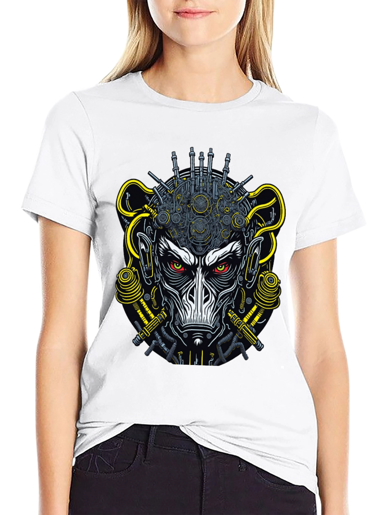 Cyberpunk Monkey Graphic Tee - Futuristic Style