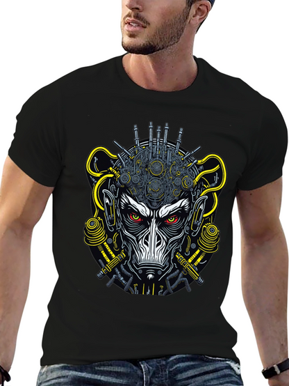Cyberpunk Monkey Graphic Tee - Futuristic Style