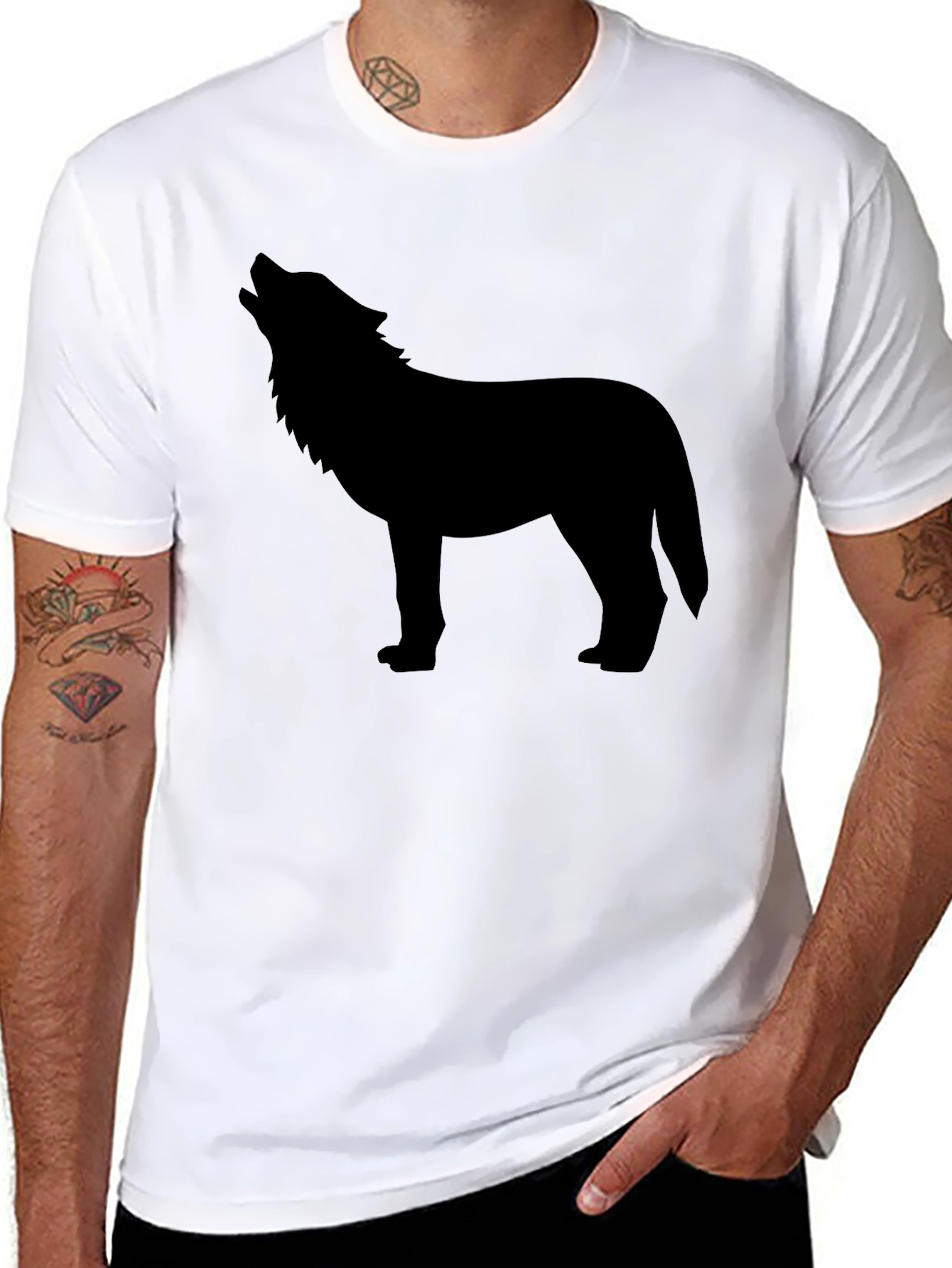 Wolf Silhouette Black Graphic Tee