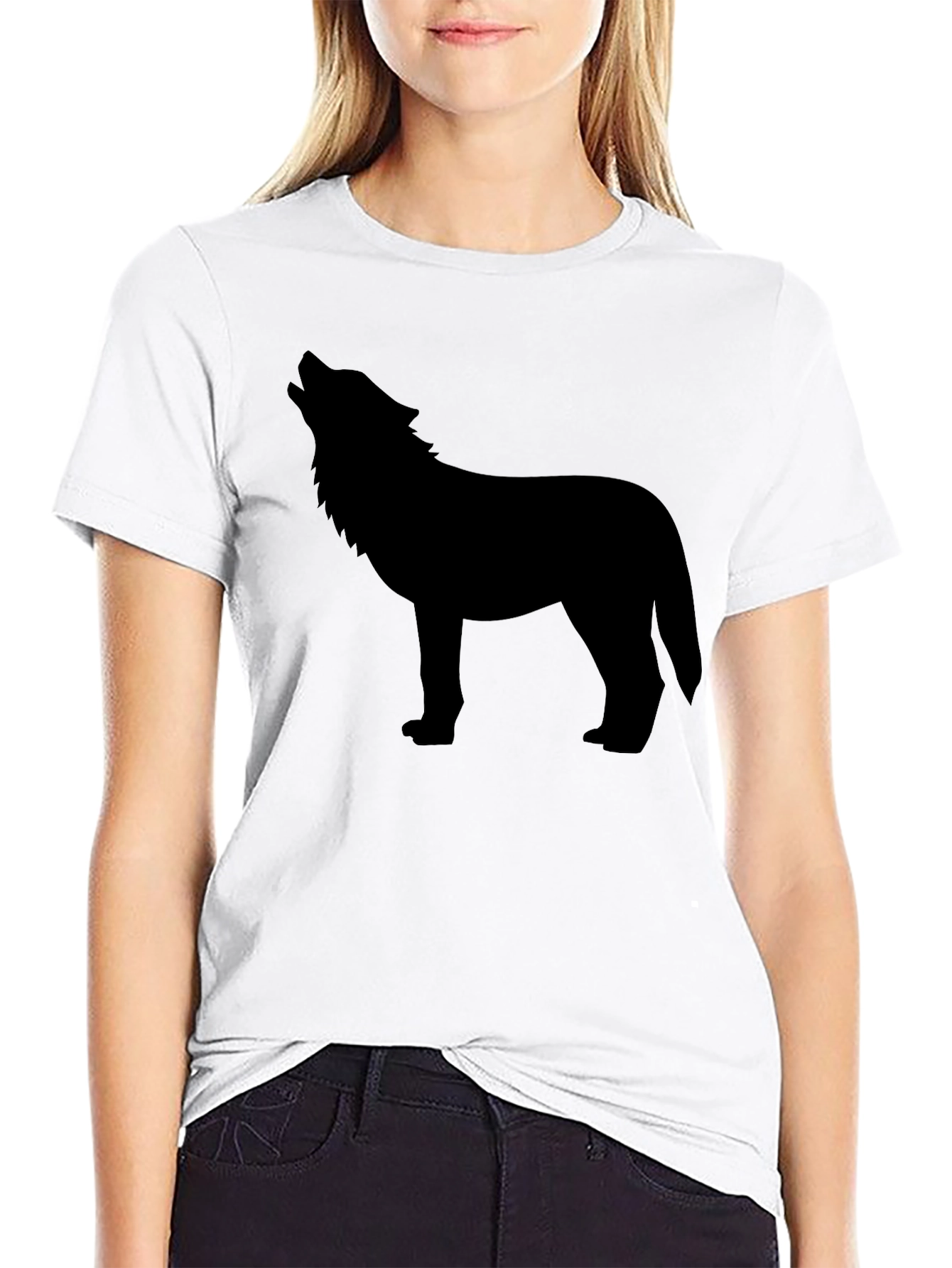Wolf Silhouette Black Graphic Tee