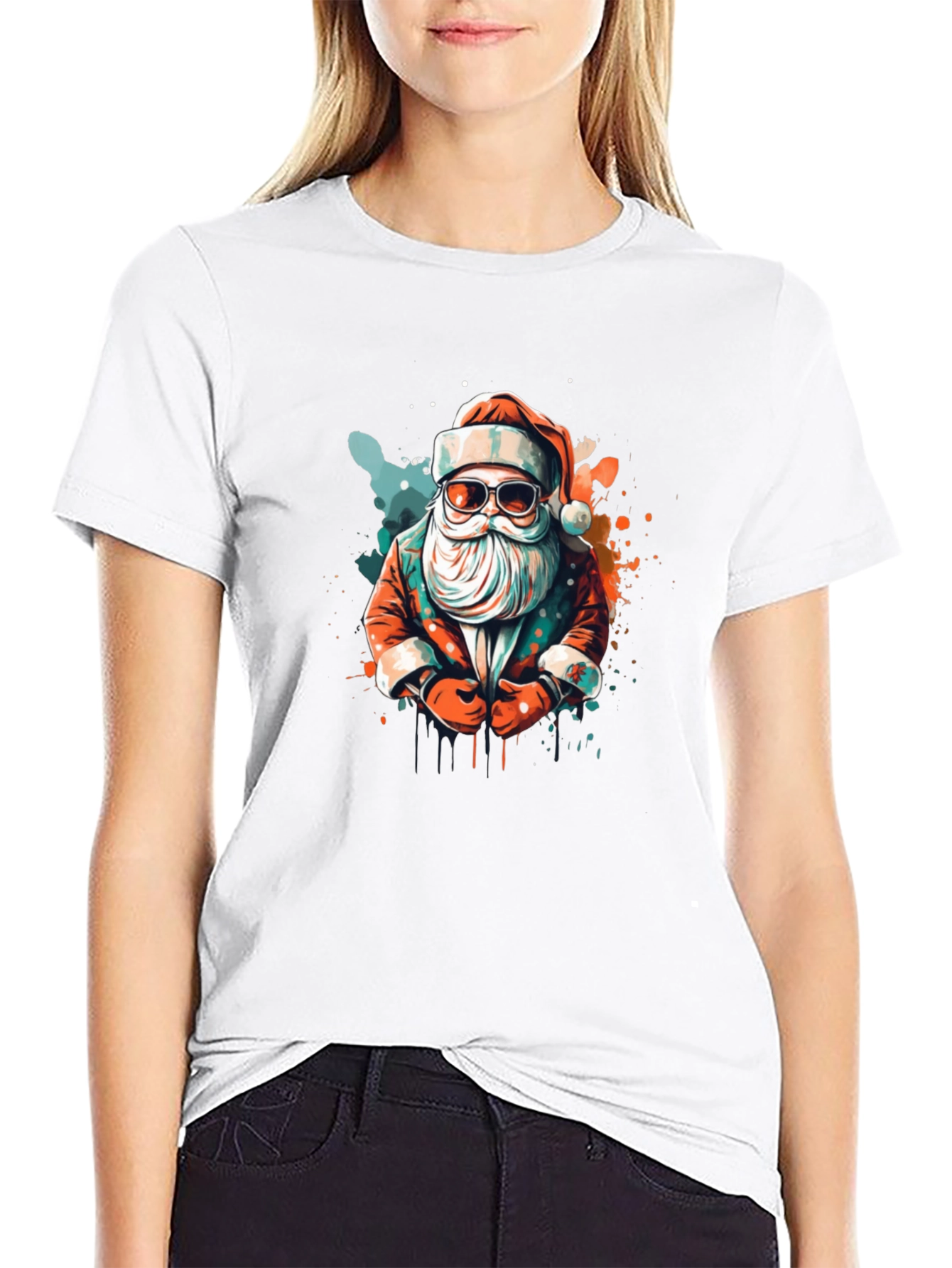 Cool Santa Graphic Tee - Holiday Style