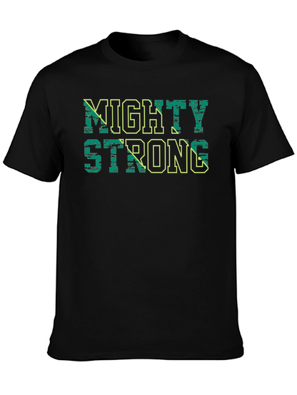 Mighty Strong Graphic Tee - Black Cotton T-Shirt