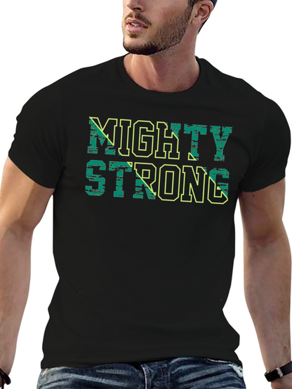 Mighty Strong Graphic Tee - Black Cotton T-Shirt