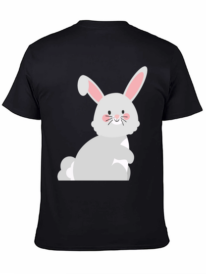 Cute Easter Bunny Graphic Black T-Shirt