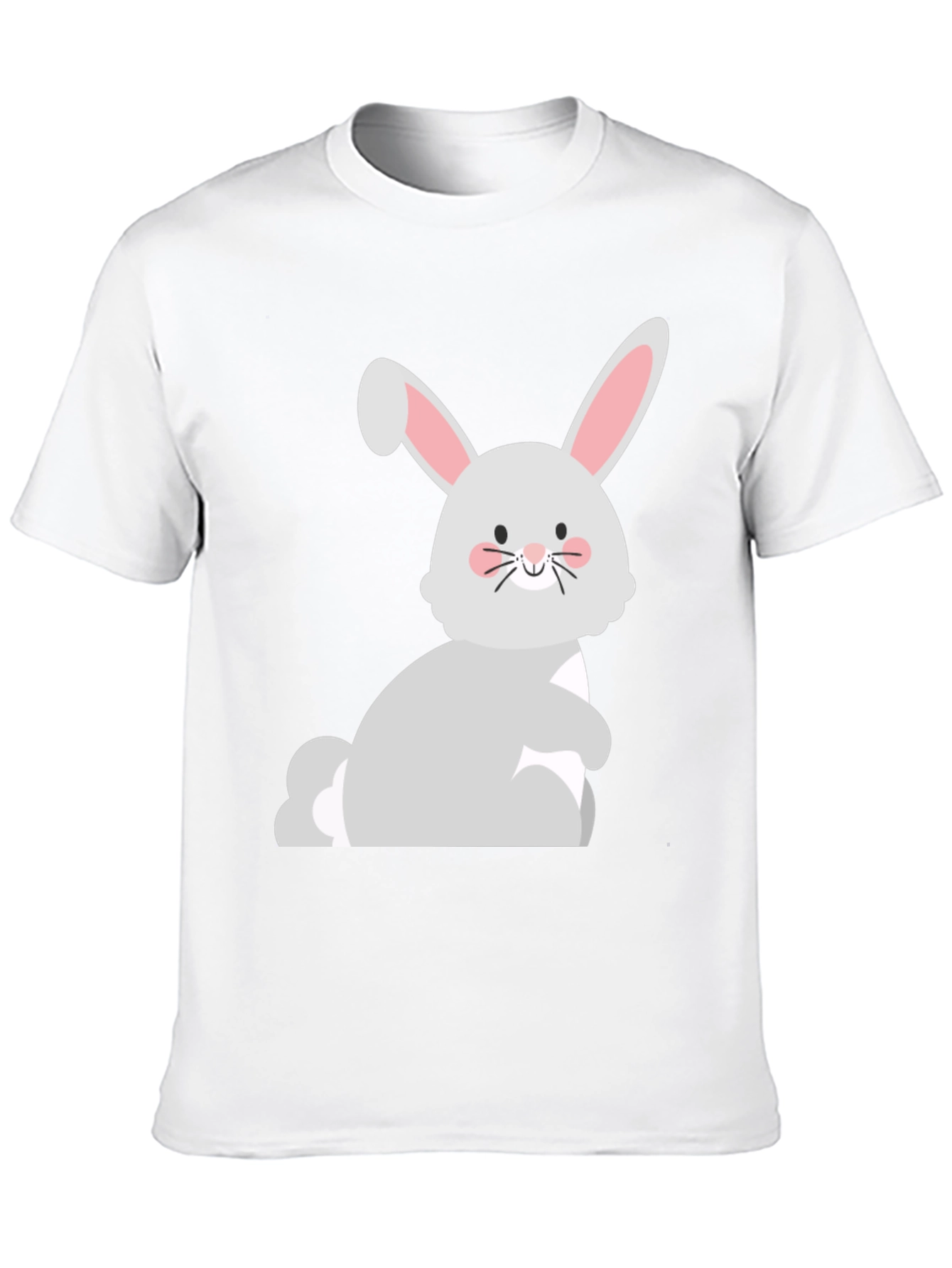 Cute Easter Bunny Graphic Black T-Shirt