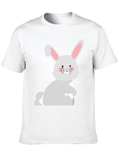 Cute Easter Bunny Graphic Black T-Shirt